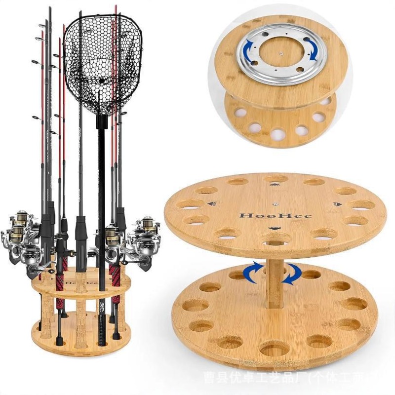 Fishing Equipment Storage - Okrągły, obrotowy stojak na wędki z