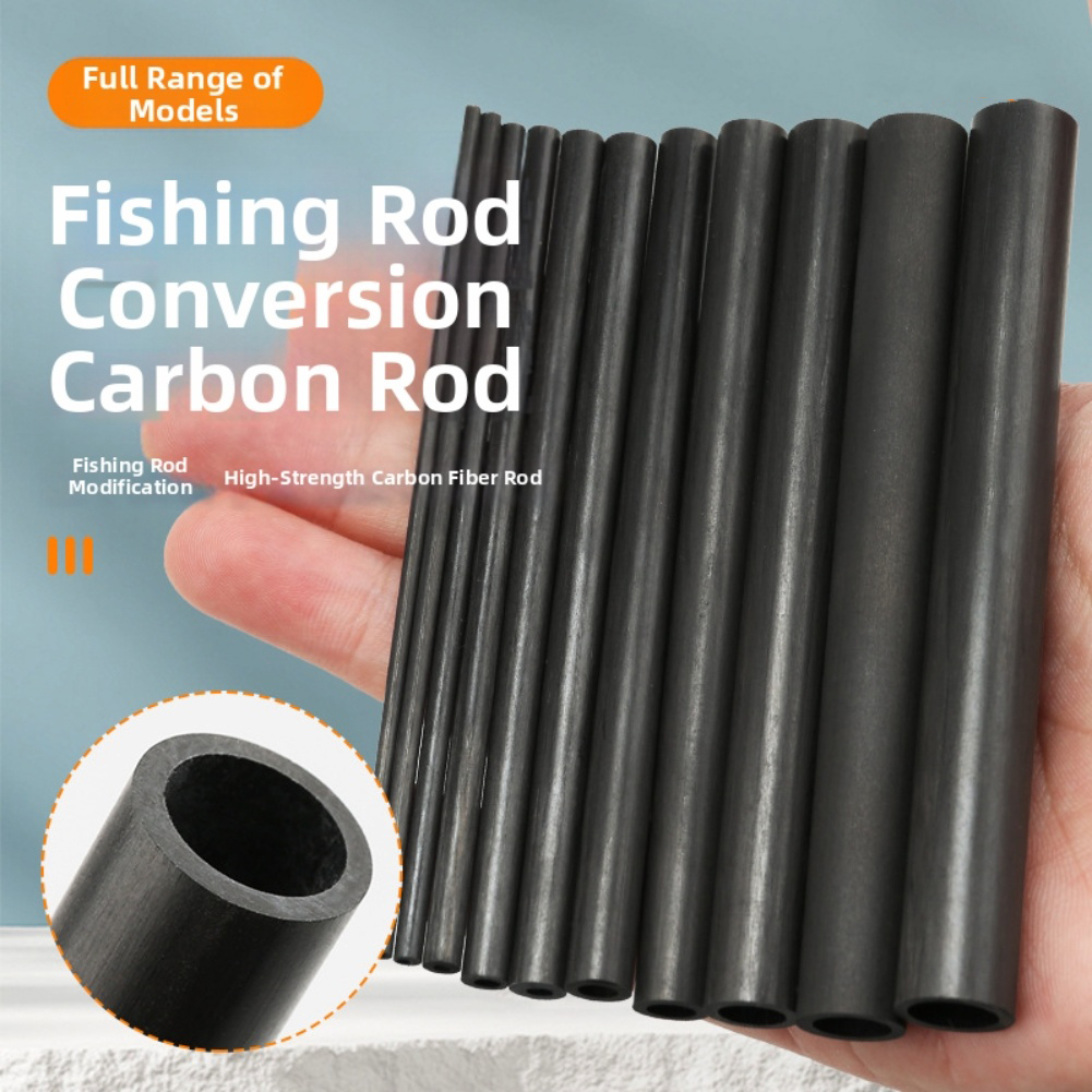 Carbon Fishing Rod - 10cm czarna pusta rurka z włókna