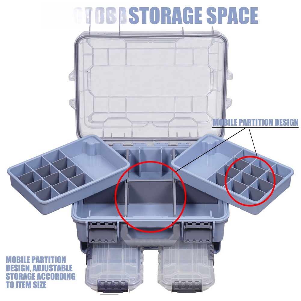 Fishing Equipment Storage - 1 szt. Wodoodporne, dwuwarstwowe, przenośne pudełko