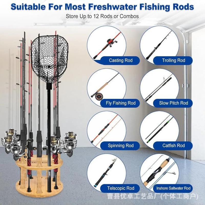 Okrągły, obrotowy stojak na wę – Fishing Equipment Storage recenzja i cena